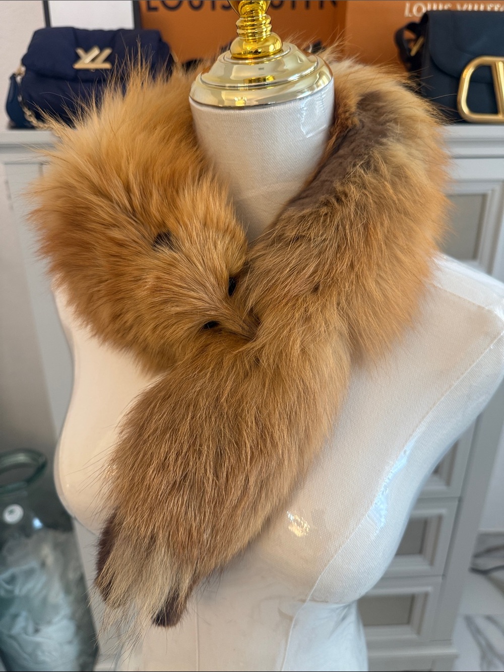 Red Fox fur scarf vintage